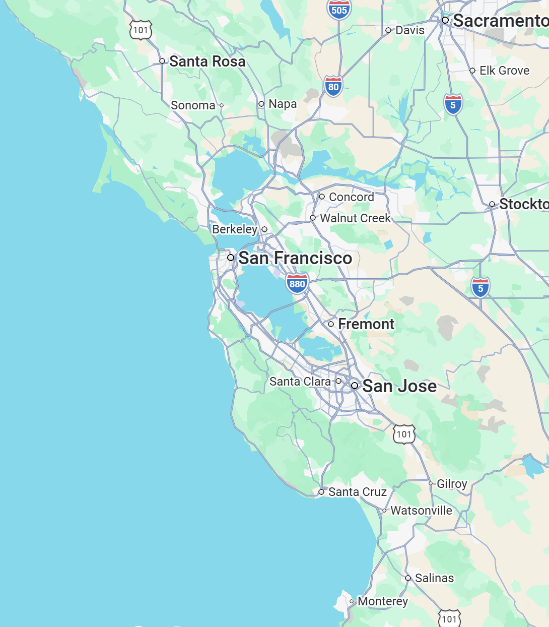 Map of the San Francisco Bay Area